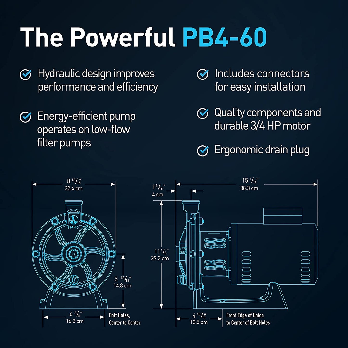 POLARIS PB4-60 OEM Booster Pump 3/4 HP for Pressure Pool Cleaners PB460 180-480