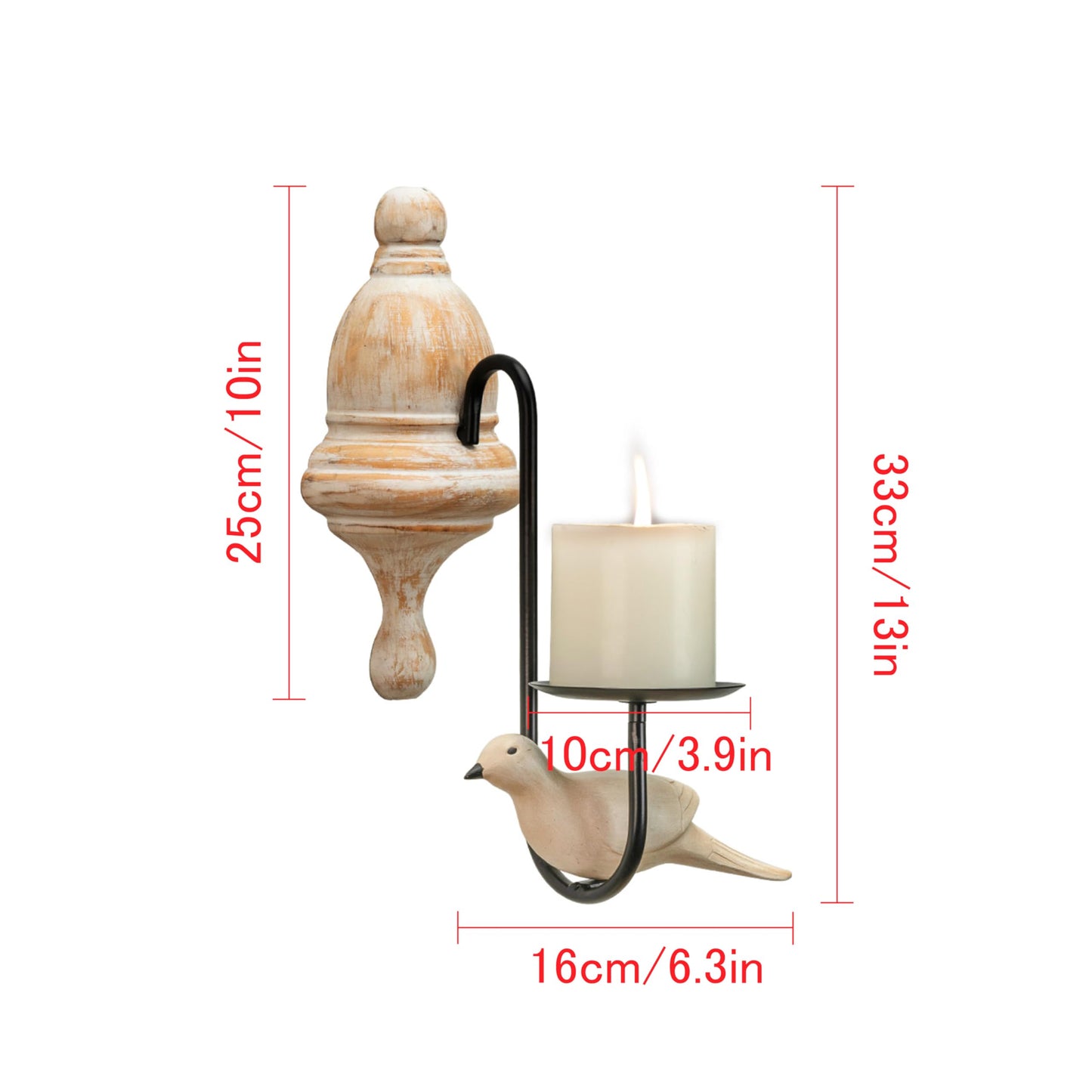 Wall Sconce Candle Holder,（2 Pack） Retro Wall White Bird Modelling Candle Holder Wall Candle Sconce Rustic Gothic Wall Decorative for Home,Living Room, Bathroom, Dining Room