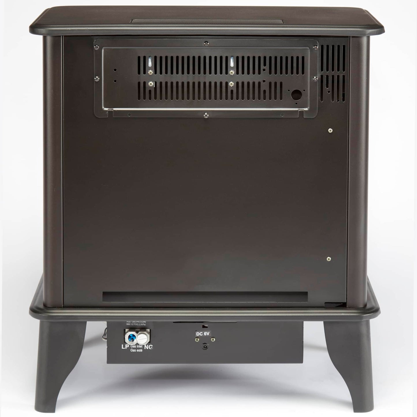 Bluegrass Living Panorama Vent Free Dual Fuel 3-Sided Gas Stove - 23,000 BTU, Remote Control, Black Finish - Model# BTSD23RT