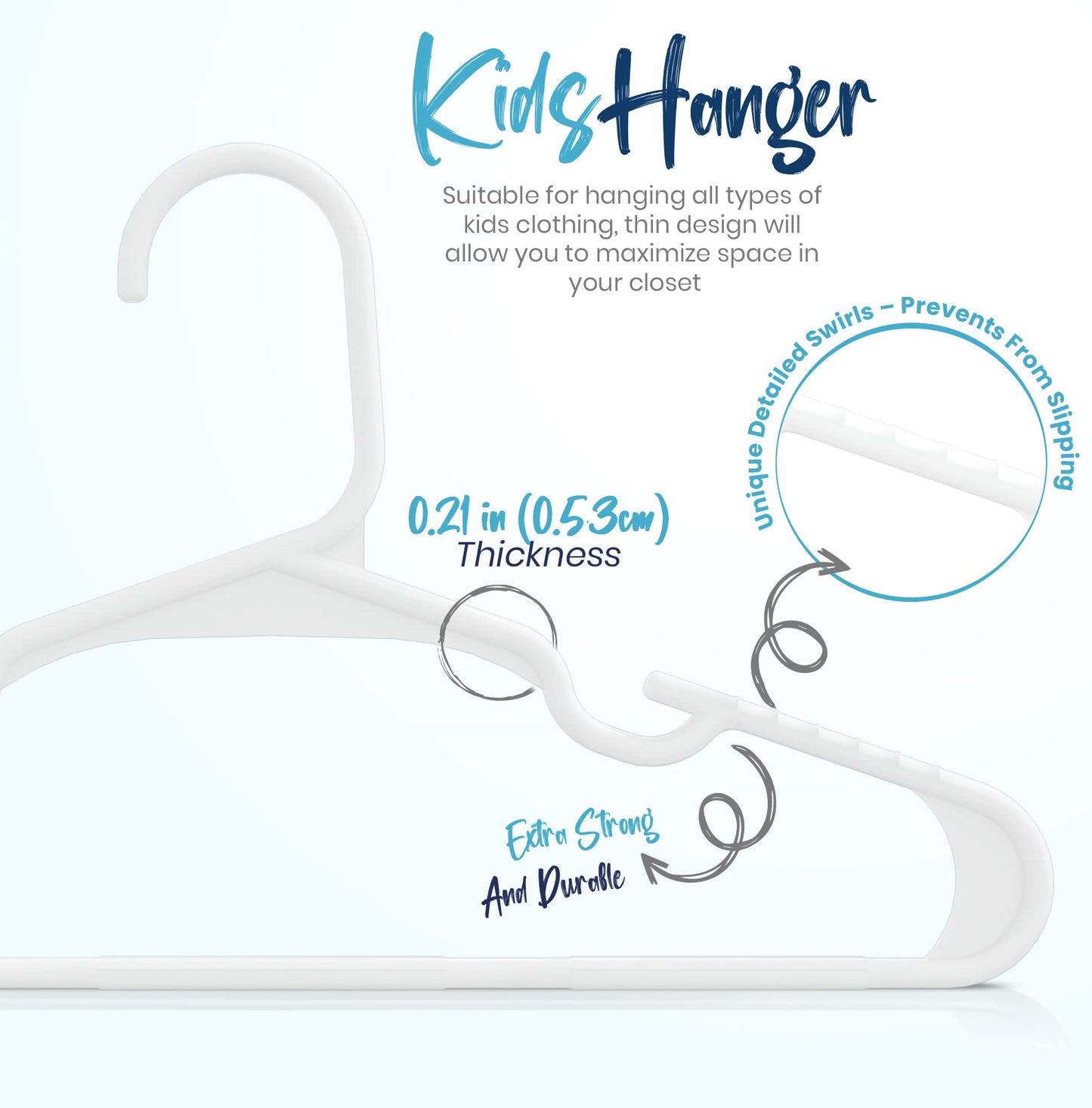 Utopia Home 60 Pack Kids Hangers - 11.5 Inch Plastic Baby Hangers for Closet - Childrens Hangers for Clothes & Infant Hangers for Closet (White)