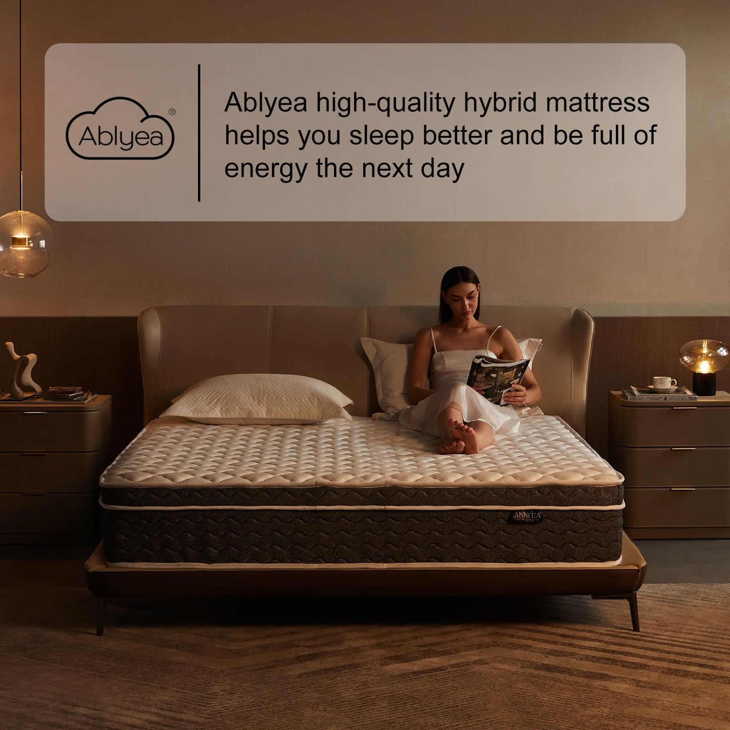 Ablyea Queen Mattresses 12 Inch Hybrid Mattress in a Box with Gel Memory Foam, Individually Wrapped Pocket Coils Innerspring, CertiPUR-US Certified, Pressure Relief & Support, Medium Firm