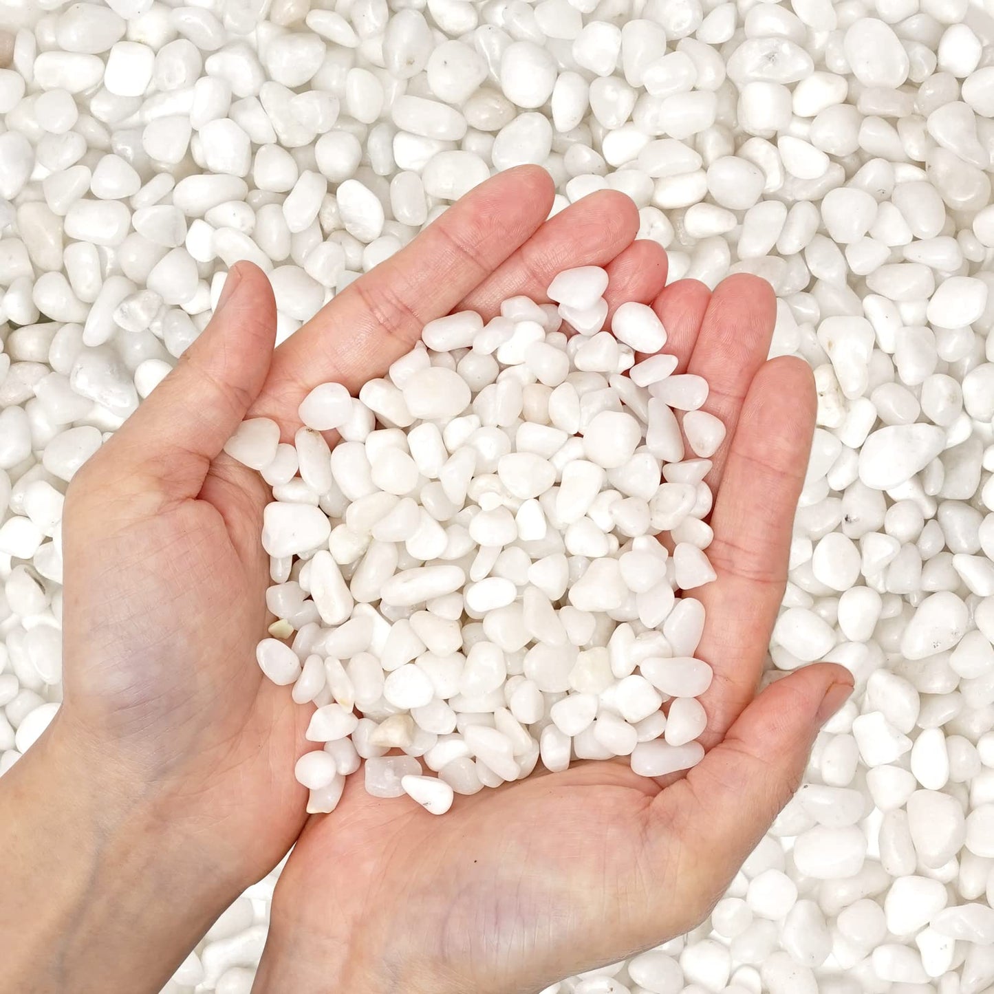 Natural Polished Decorative White Pebbles - Small Stones 3/8" Gravel Size,River Rocks Pebbles for Plants, Home DIY Decor,Aquarium Gravel,Vase Fillers,Fairy Garden,Landscaping Outdoor Stones.