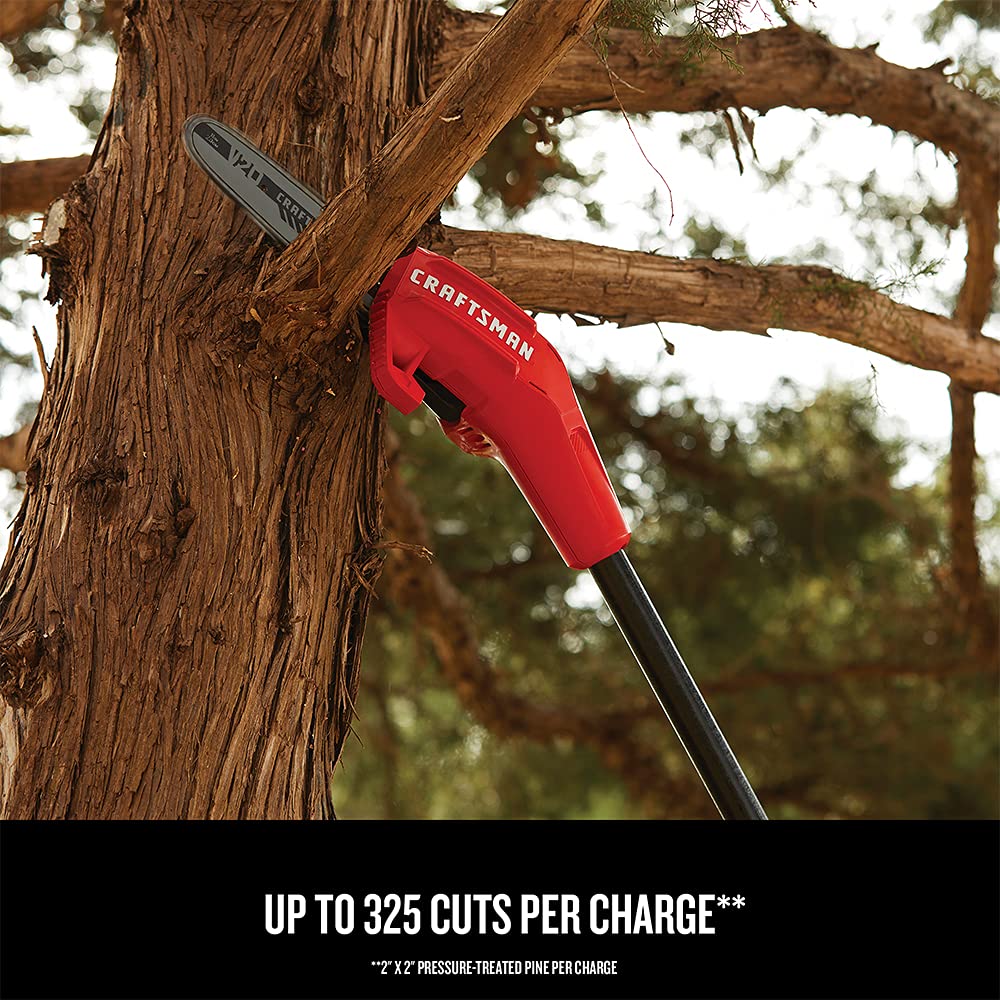 CRAFTSMAN V20 Pole Saw, Cordless, 14-Foot, 4.0Ah, Battery and Charger Included (CMCCSP20M1)