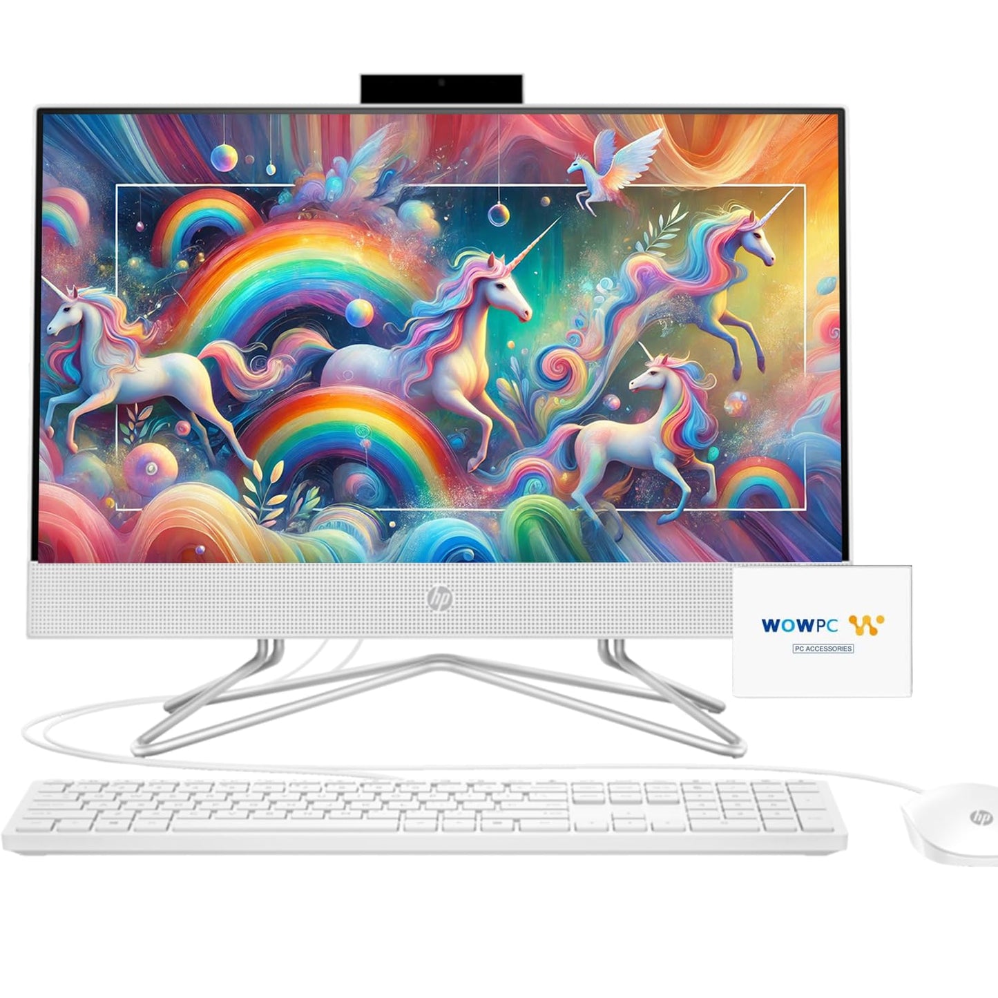 HP 22 inch All-in-One Desktop PC • 2024 Latest Model • Microsoft Office Trial • FHD Display • 32GB RAM • 1TB Storage (512GB SSD + 512GB External HD) • Intel Celeron CPU • w/WOWPC Bundle • Win 11 Pro