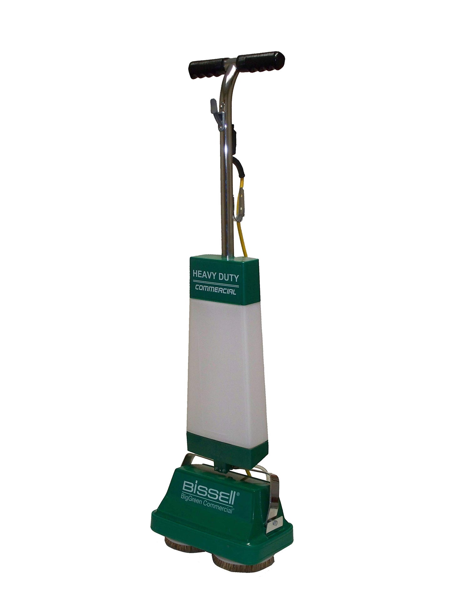 BiSSEll BigGreen BGFS5000 Portable Two Brush Floor Scrubber & Polisher, 13" W x 7" D x 44" H, White & Green