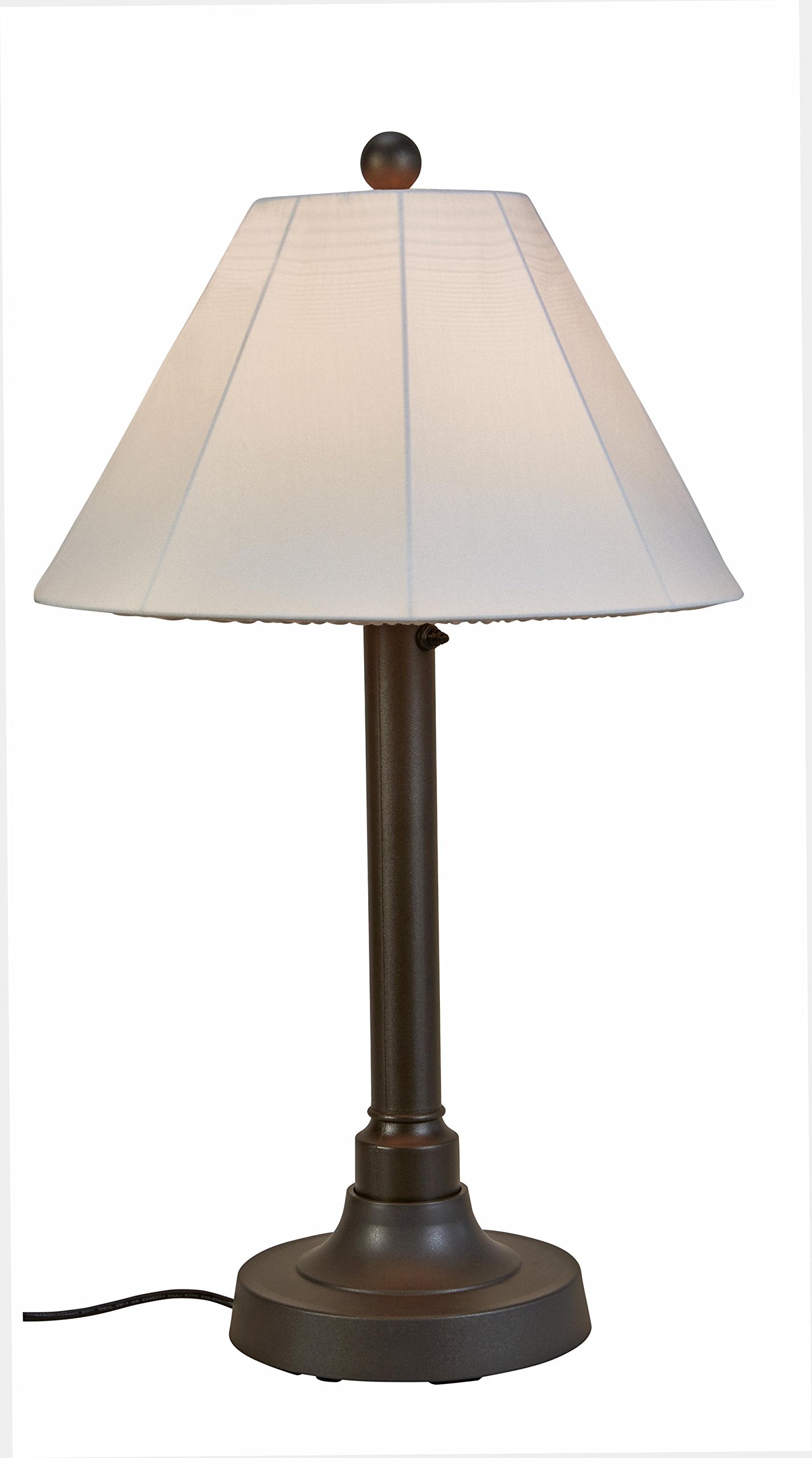 Patio Living Concepts 56087 Malibu Outdoor Table Lamp with Resin Body and Natural Canvas Sunbrella Shade Cover