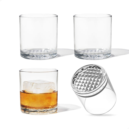 Tossware RESERVE 12oz Old Fashion SET OF 24, Premium Quality, Dishwasher Safe & Heat Resistant Unbreakable Plastic Whiskey Glasses