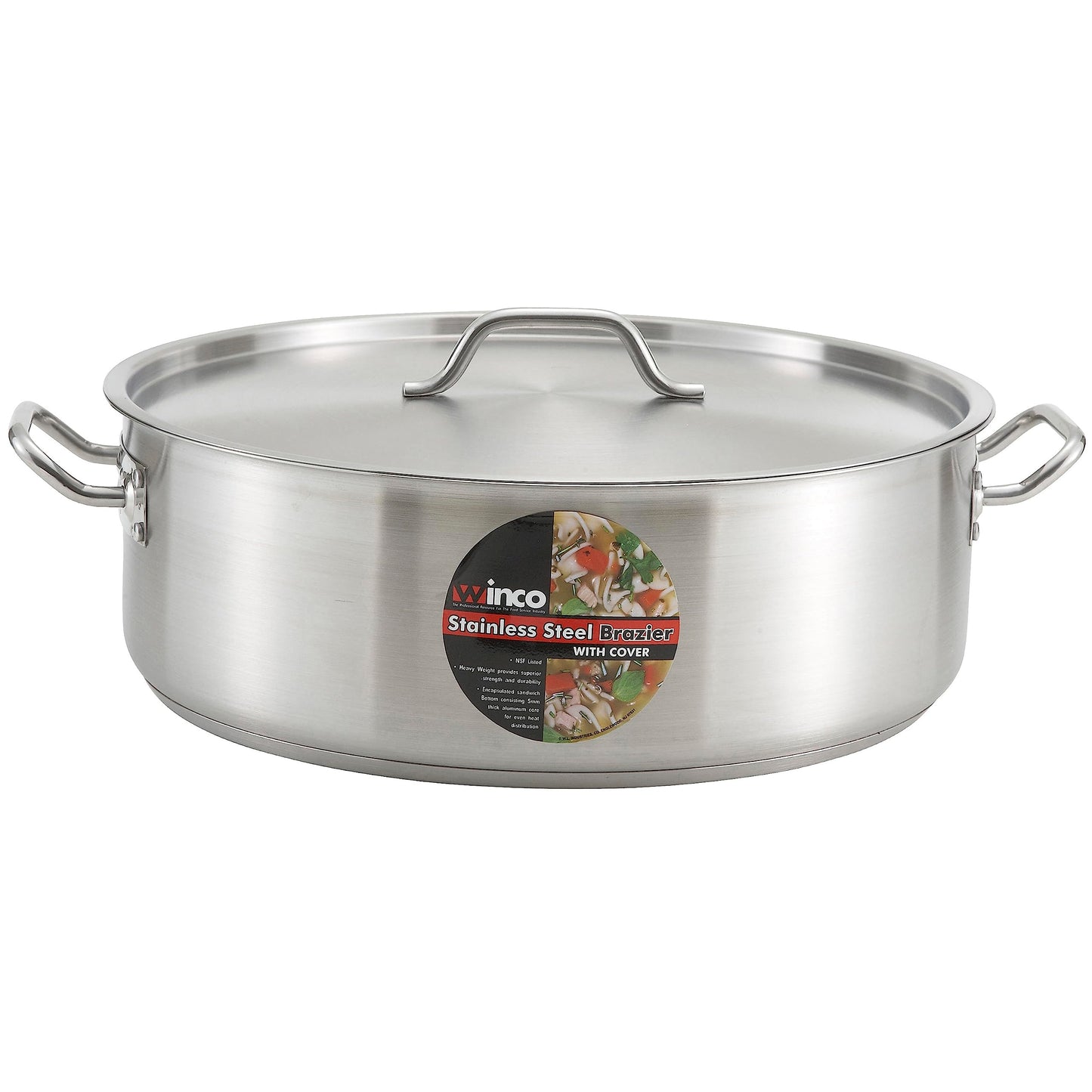 Winware Stainless Steel 15 Quart Brasier with Cover