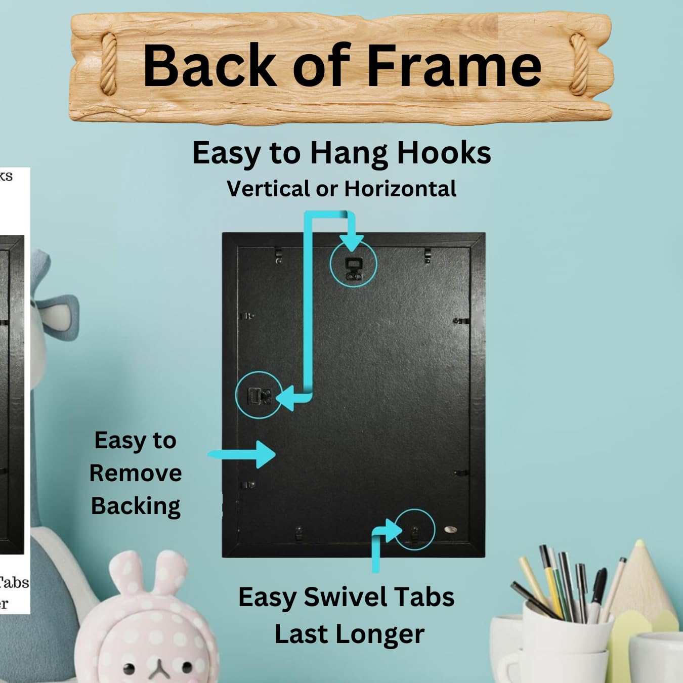 Tasse Verre 8x12 Picture Frames (2-Pack) - HIGH Definition Glass Front Cover - Displays 8" by 12" Picture Frame- Vertical or Horizontal and Comes Ready to Hang. 8x12 Frame Poster