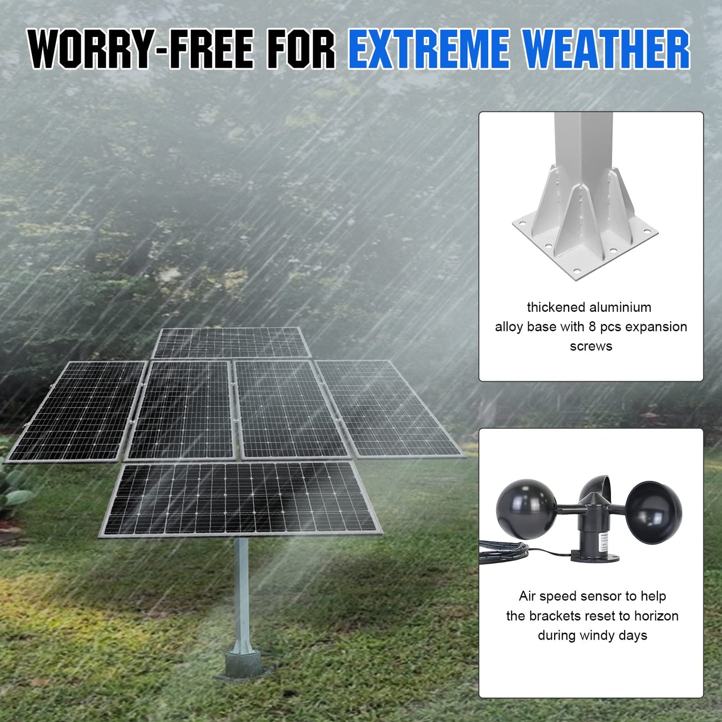 ECO-WORTHY Solar Panel Dual Axis Tracking System (Increase 40% Power) with Tracker Controller, Complete Solar Tracker Kit, Ideal for Different Solar Panels, for Yard/Farm/Field