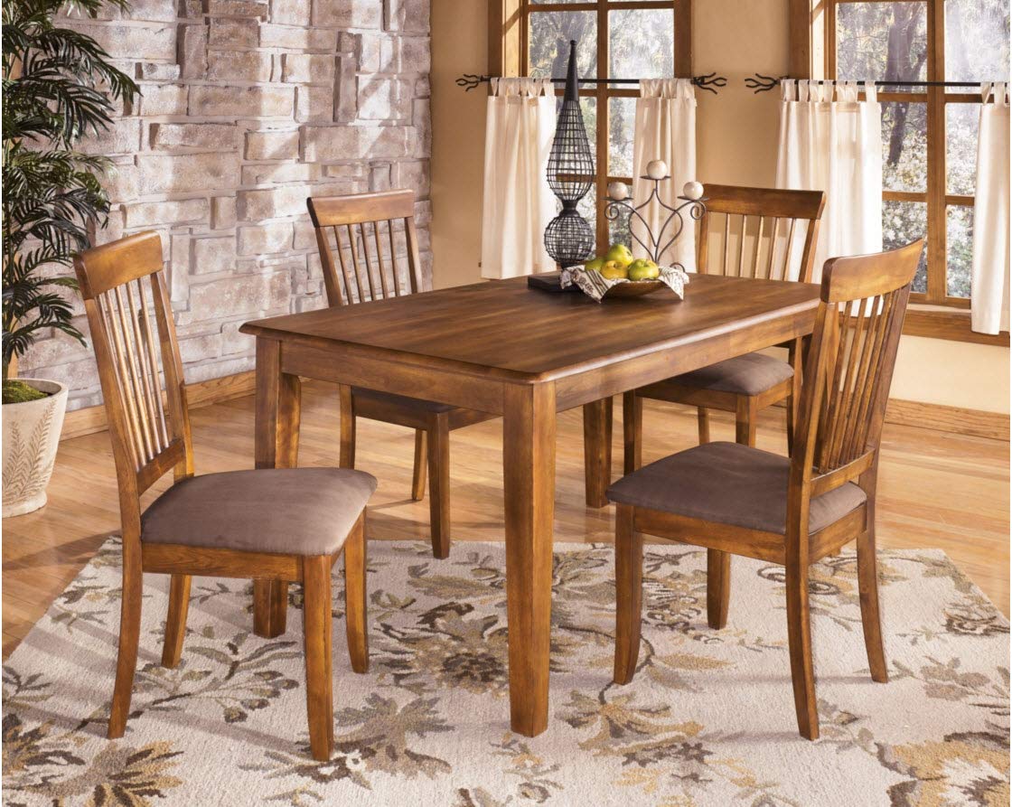 Signature Design by Ashley Berringer 18" Rustic Dining Chair with Cushions, 2 Count, Brown