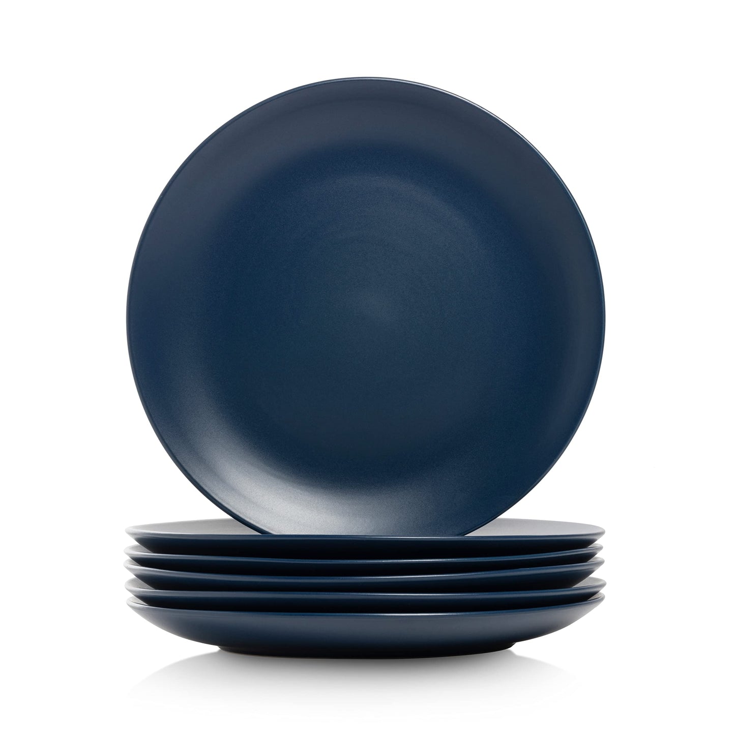 10 Strawberry Street Wazee Matte 10.5" Coupe Dinner Plate, Set of 6, Midnight Blue