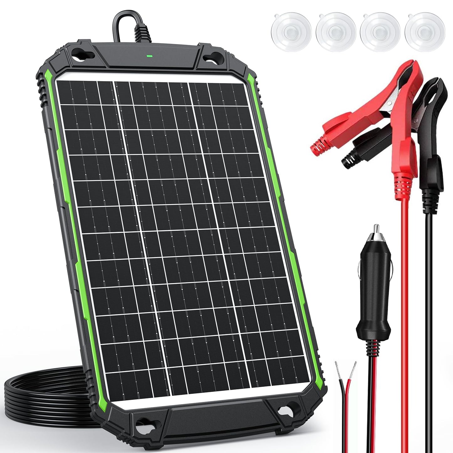 Sun Energise 15W 12V Solar Battery Charger Maintainer PRO, Built-in Smart MPPT Charge Controller, Waterproof 12 Volt Solar Panel Trickle Charging Kits for Car Auto Boat RV Marine Trailer Camper