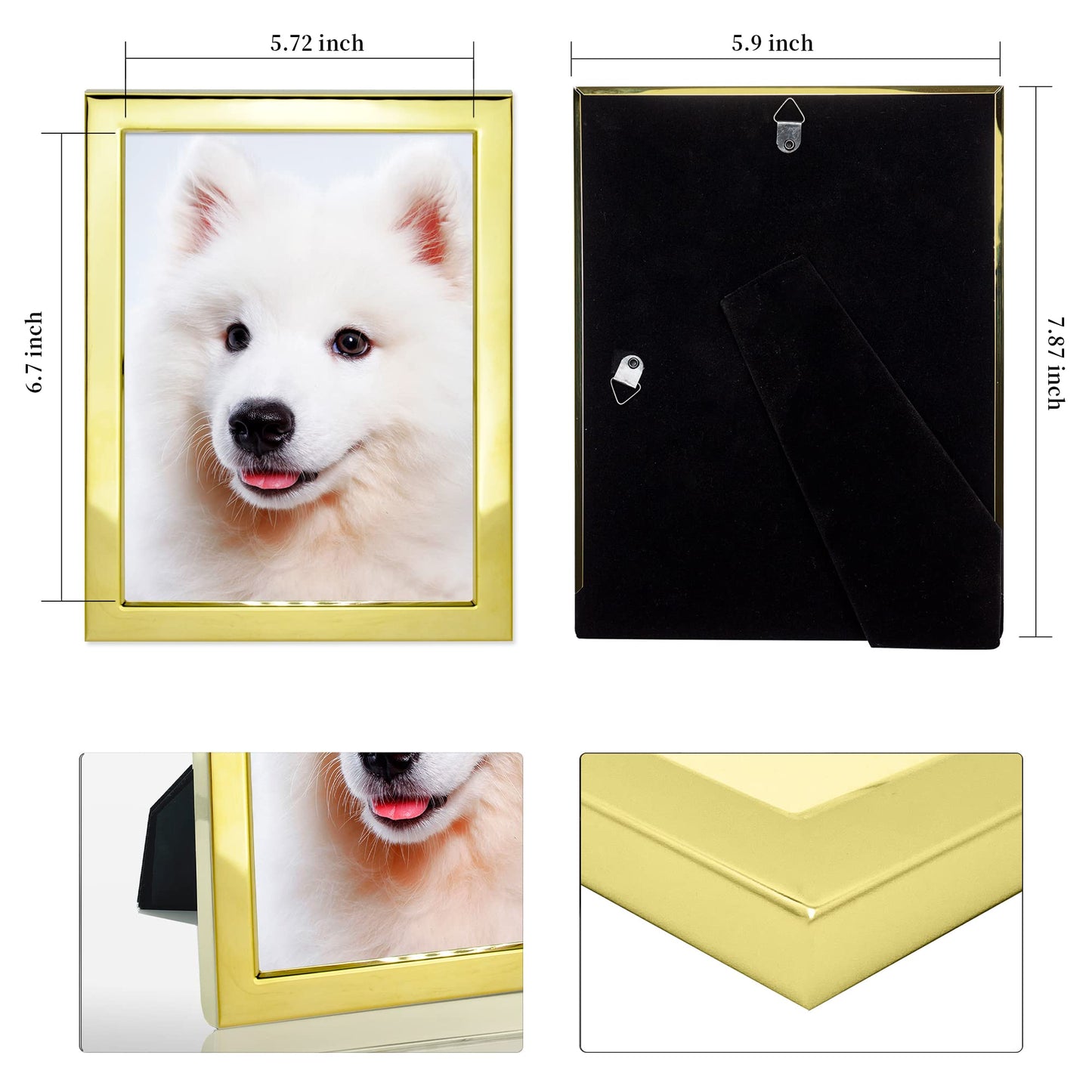 DECANIT 5x7 Picture Frames Gold Metal Photo Frames for Tabletop Display and Wall Decoration-Best Gifts for Family