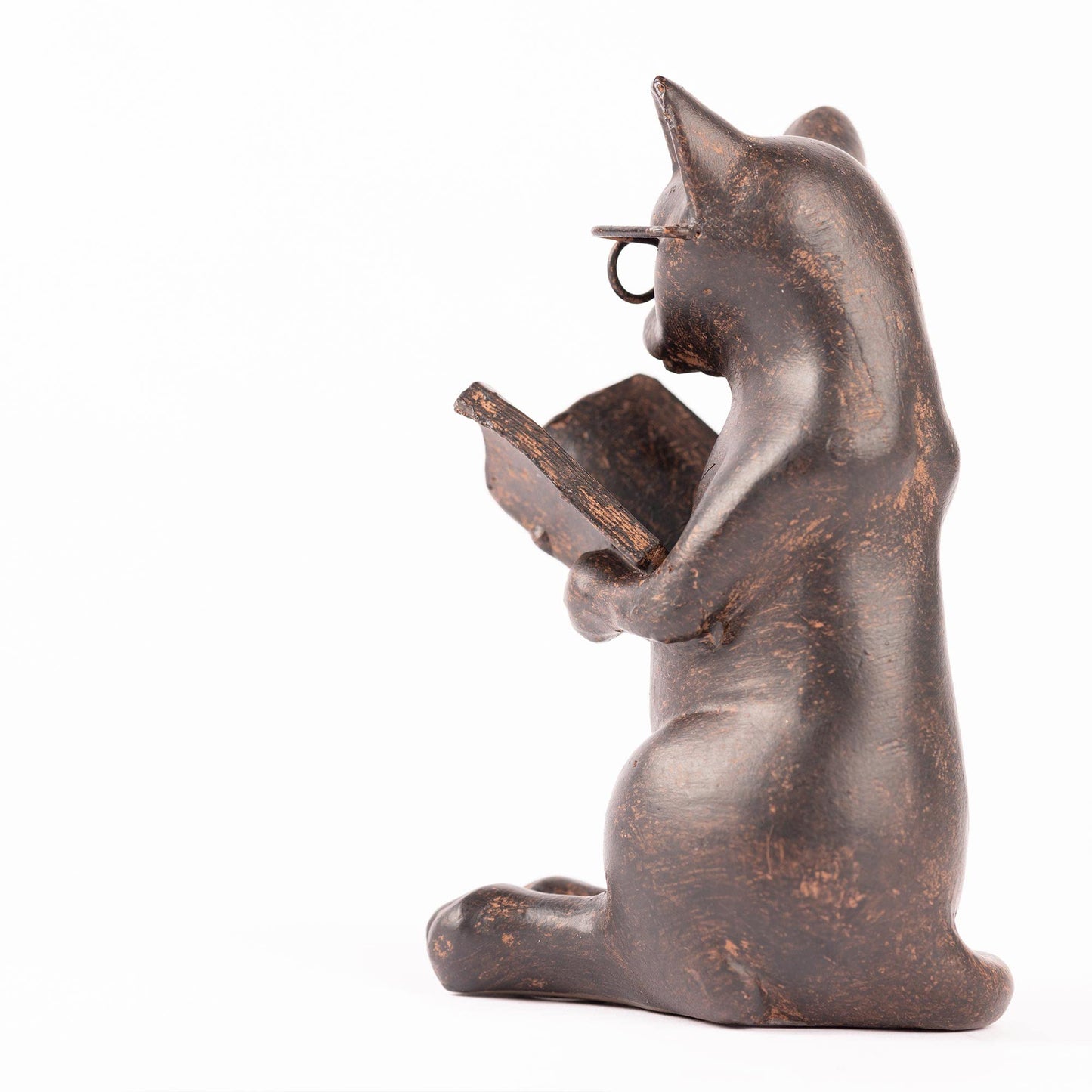 Young's Inc. Cat Figurine - Cute Cat Statue - Whimsical Cat Decor for Cat Lovers - Cat Collectibles and Meditation Decor - Cat with Eye Glasses - 4'' L X 3'' W X 5'' H