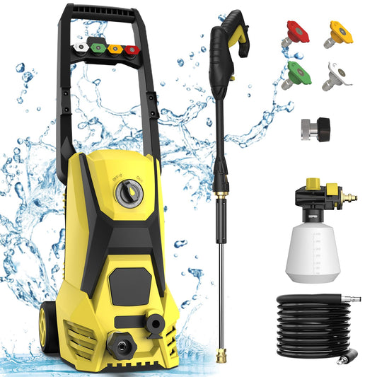 SEN-QII Electric Pressure Washer - 4200PSI Electric Power Washer with 20FT Hose, 35FT Power Cord, 4 Nozzles, High Pressure Washer for Cars, Fences, Patios, Driveways