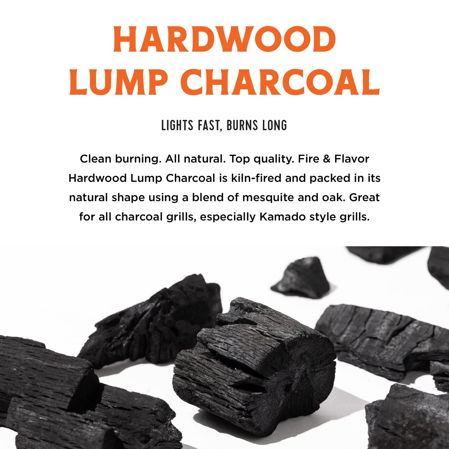 Fire & Flavor Premium All Natural Hardwood Lump Charcoal