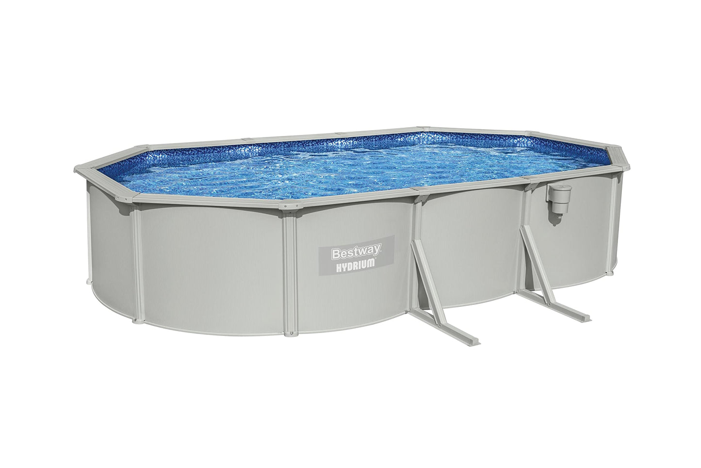 Bestway Hydrium Galvanized Steel Wall Above Ground Pool Set 20' x 12' x 48" | Semi-Permanent, Year-Round Oval Swimming Pool | Includes Sand Filter, Skimmer, Ladder, Ground Cloth, Cover