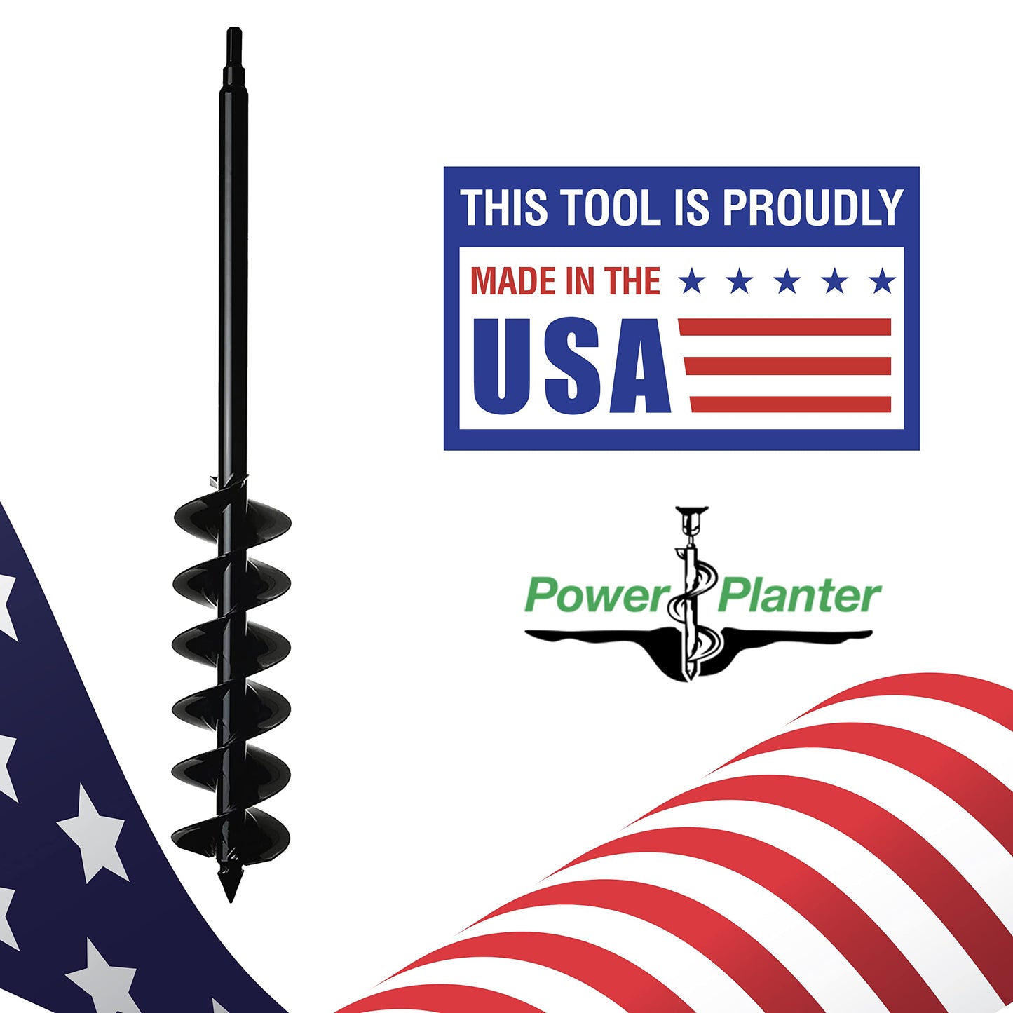 Power Planter Large Bulb Auger- 4"x28" Drill Bit Hole Digger for Post Hole Diggers, Digging Holes- Bulb Planter Tool- Auger Drill for Planting- Garden Auger Digging Tool- 1/2" Non-Slip Hex Drive