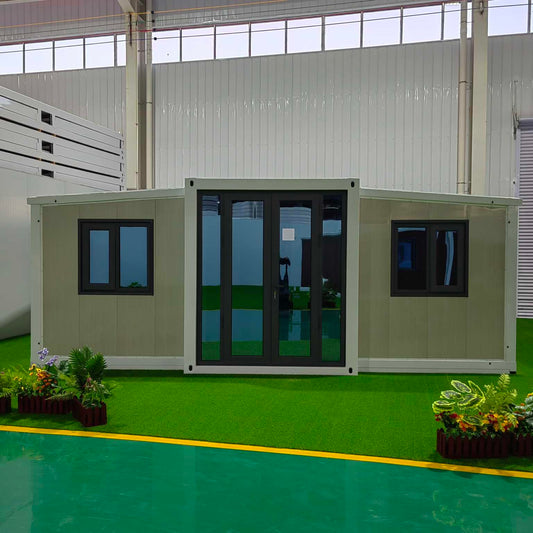 Mobile Portable Prefabricated Tiny Home 19x20ft, Mobile Expandable Plastic Prefab House for Hotel, Booth, Office, Guard House, Shop, Villa, Warehouse, Workshop