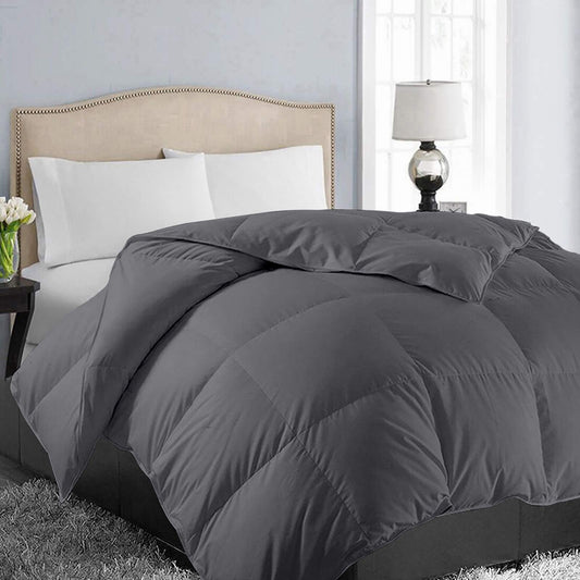 EASELAND All Season Twin XL Soft Quilted Down Alternative Comforter Reversible Duvet Insert with Corner Tabs,Winter Summer Warm Fluffy,Dark Grey,68x92 inches