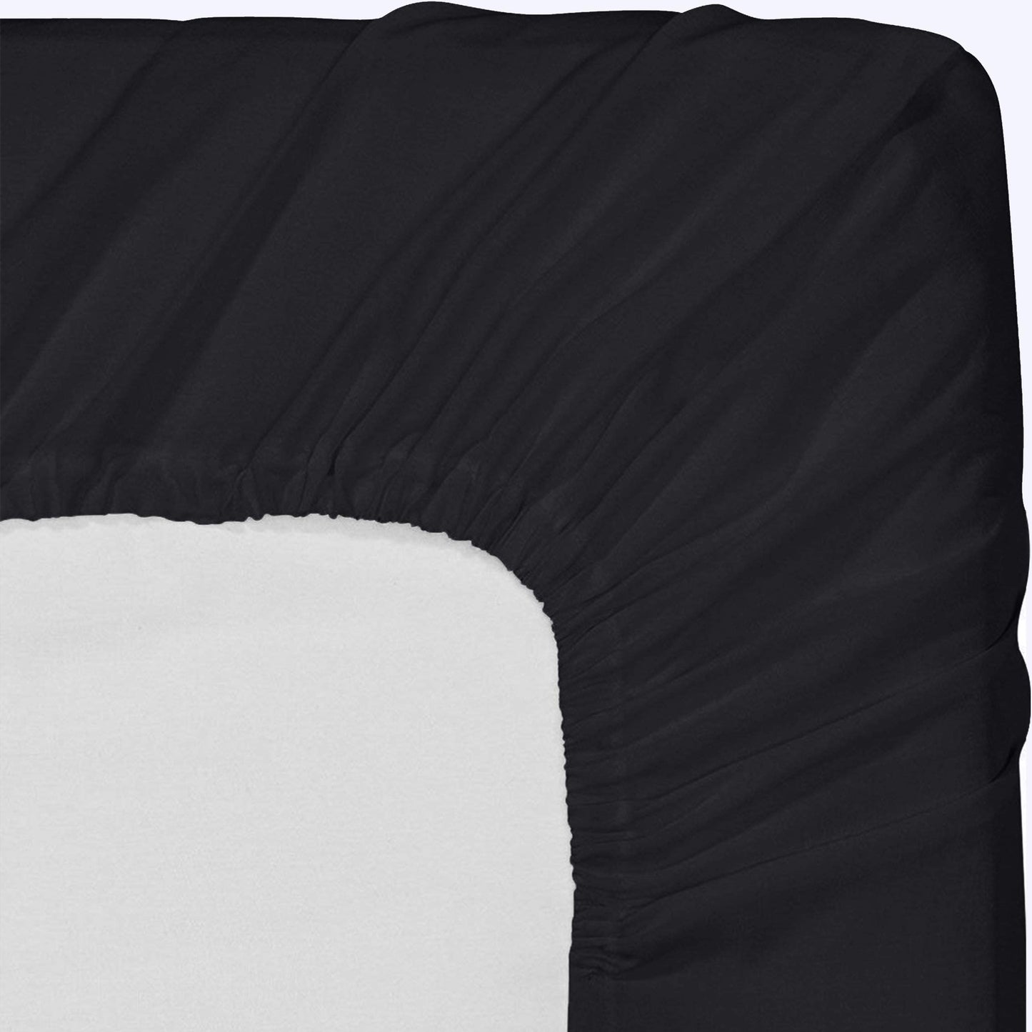 Utopia Bedding Twin Fitted Sheets - Bulk Pack of 6 Bottom Sheets - Soft Brushed Microfiber - Deep Pockets - Shrinkage & Fade Resistant - Easy Care (Black)