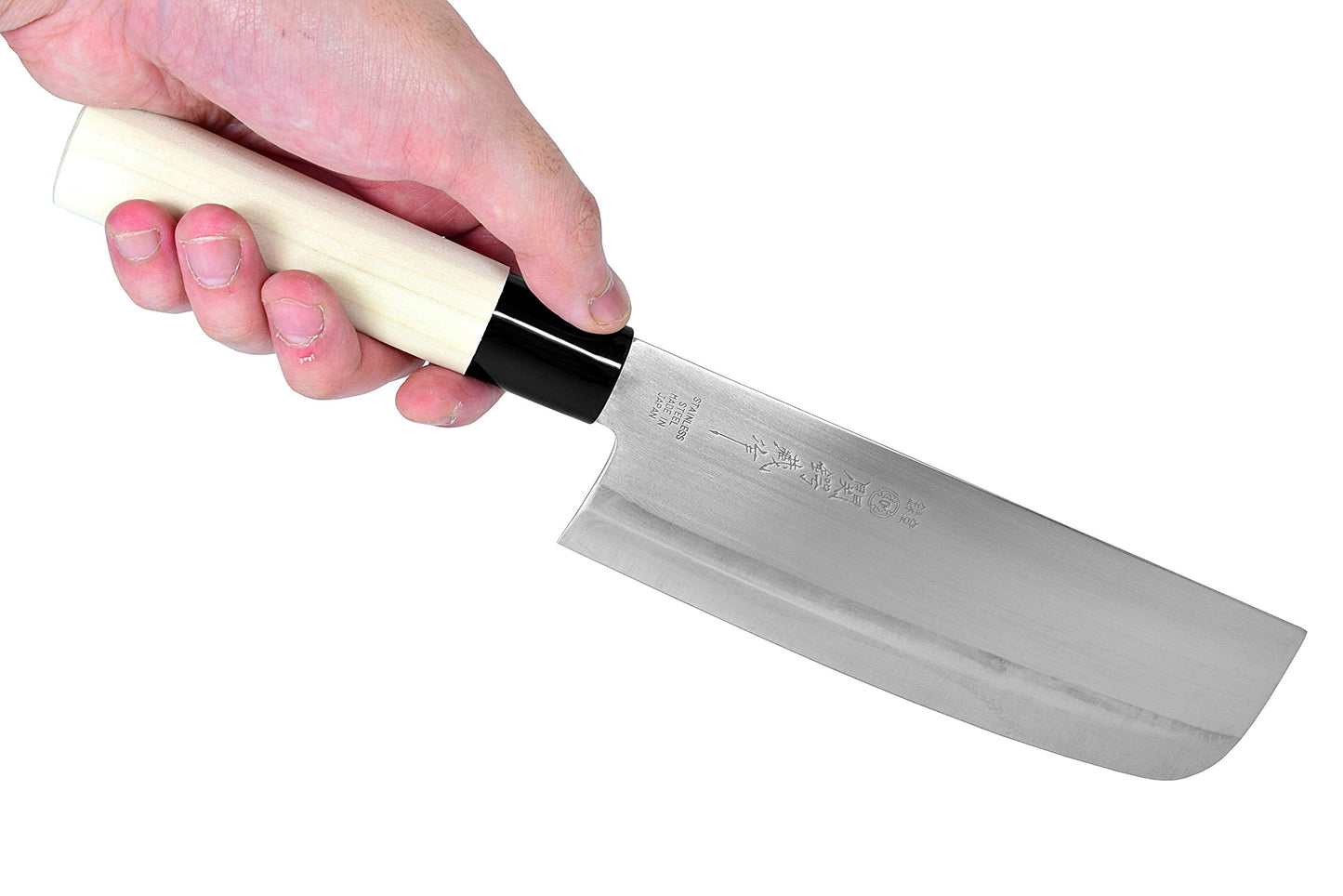 Seki Japan TSUBAZO Japanese Vegetable Kitchen Knife, Stainless Steel Nakiri Knife, Shiraki Handle, 170 mm (6.7 in)