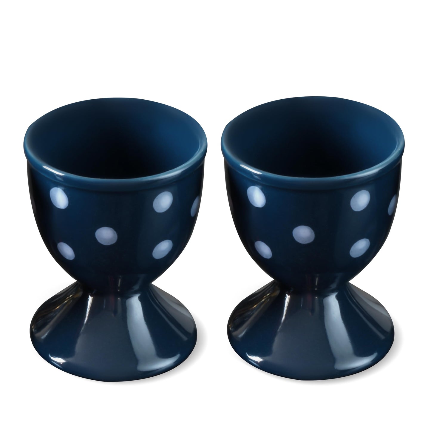 Cinf Ceramic Egg Cup Blue Set of 2 Porcelain Holder Breakfast Boiled Cooking Easy to Clean Childhood Memories Kitchen