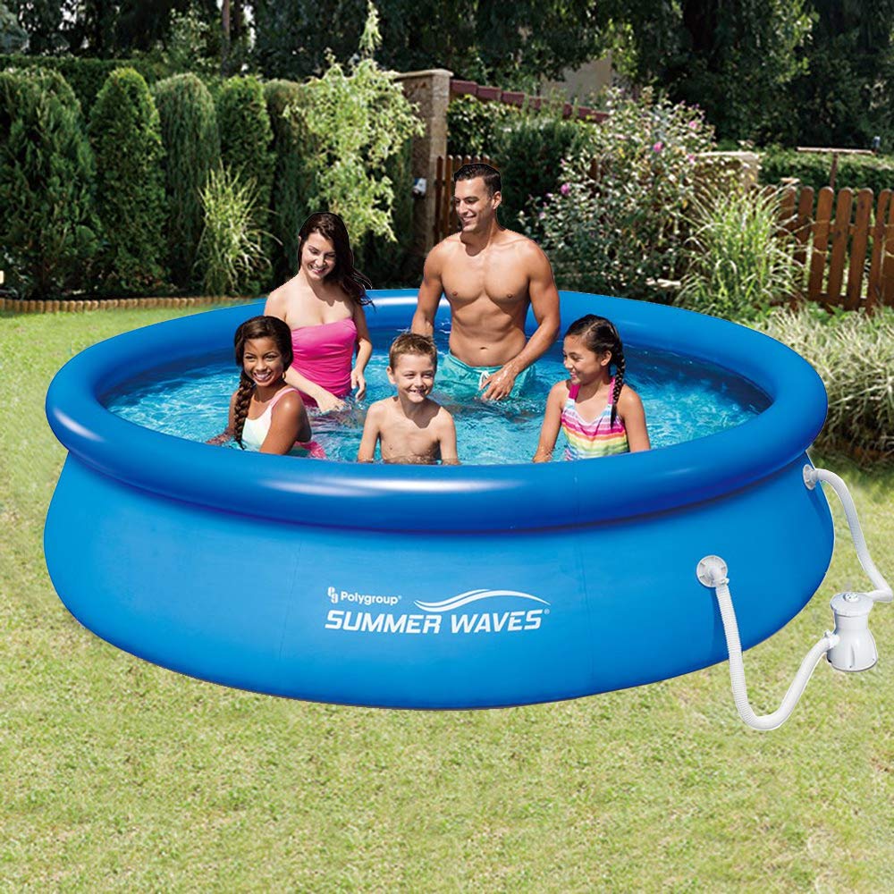 Summer Waves 10ft x 30in Quick Set Inflatable Above Ground Pool with Filter Pump