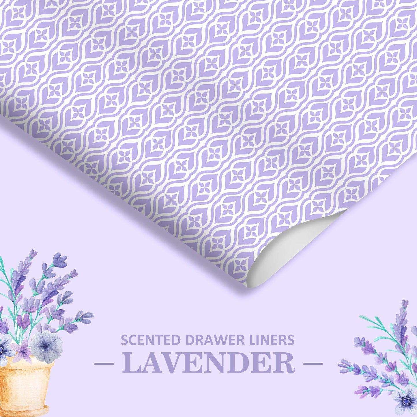 SCENTORINI Lavender Scented Drawer Liners, 6 Sheets Fragrant Paper Liners Non-Adhesive Paper Sheets for Home Closet, Dresser Drawers, for Home Fragrance