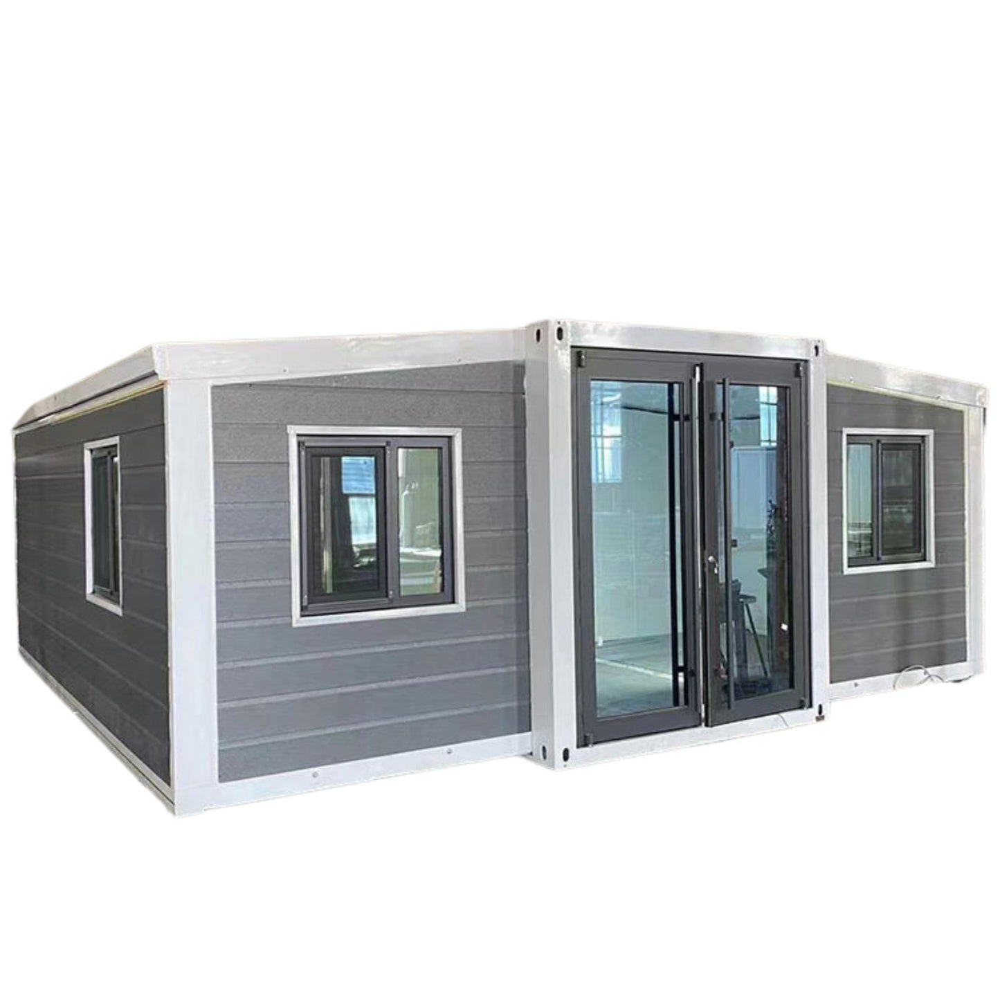 Portable Prefabricated House to Live in Tiny Home Mobile Expandable Prefab Foldable House for Hotel, Rent, S Guard, Hunting & Various Uses (20ft) (Grey)