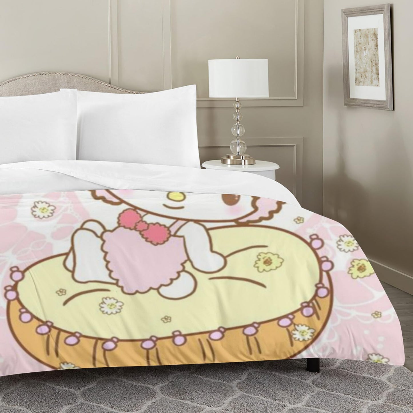 DIEZ Printed My Bunny Melody Duvet Cover Bedding Sets Soft Hypoallergenic Easy Care and Soft Hand Feel for Bedding 3pcs with Pillowcases, Twin XL