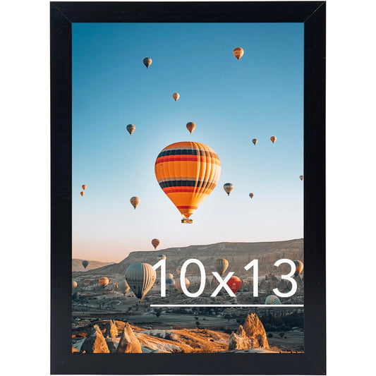 JCJMY 10x13 Picture Frame Black for Wall Hanging, Wall Mounting Horizontally or Vertically, 10 x 13 Wall Gallery Poster Photo Frame with Shatter Resistant Plexiglass, Black