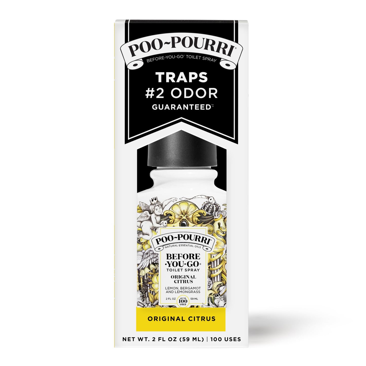 Poo-Pourri Before-You-Go Toilet Spray, Original Citrus, 2 Fl Oz - Lemon, Bergamot and Lemongrass