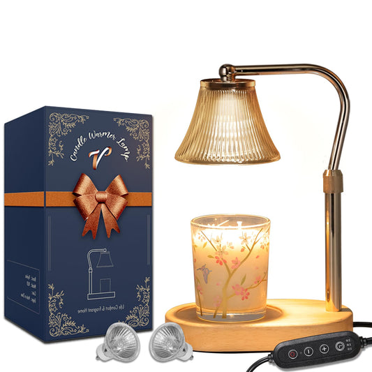 Viyelioc Candle Warmer Lamp, Candle Lamp Warmer with Timer & Dimmer, Adjustable Height Candle Warming Lamp with 2 Bulbs for Candle Jars, House Warming Gifts Home Bedroom Decor Mothers Day Gifts