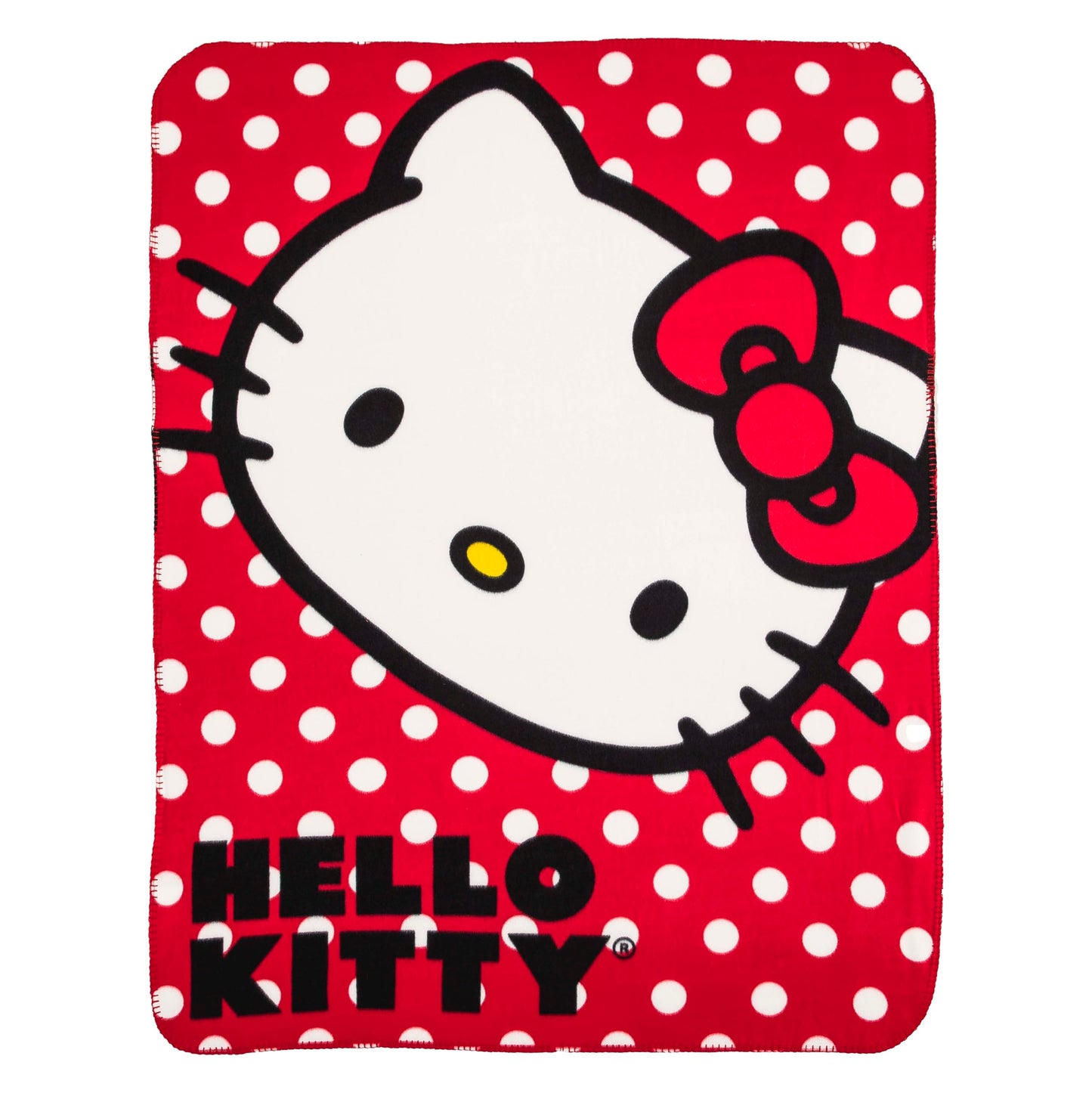 SANRIO Hello Kitty, "Polka Dot Kitty" Fleece Throw Blanket, 45" x 60", Multi Color