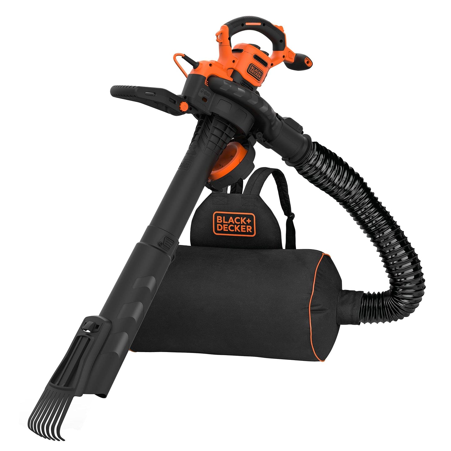 BLACK+DECKER BEBLV301 Electric Wire Blower Vacuum Cleaner + Blower, Grinder Option 3000 W Orange