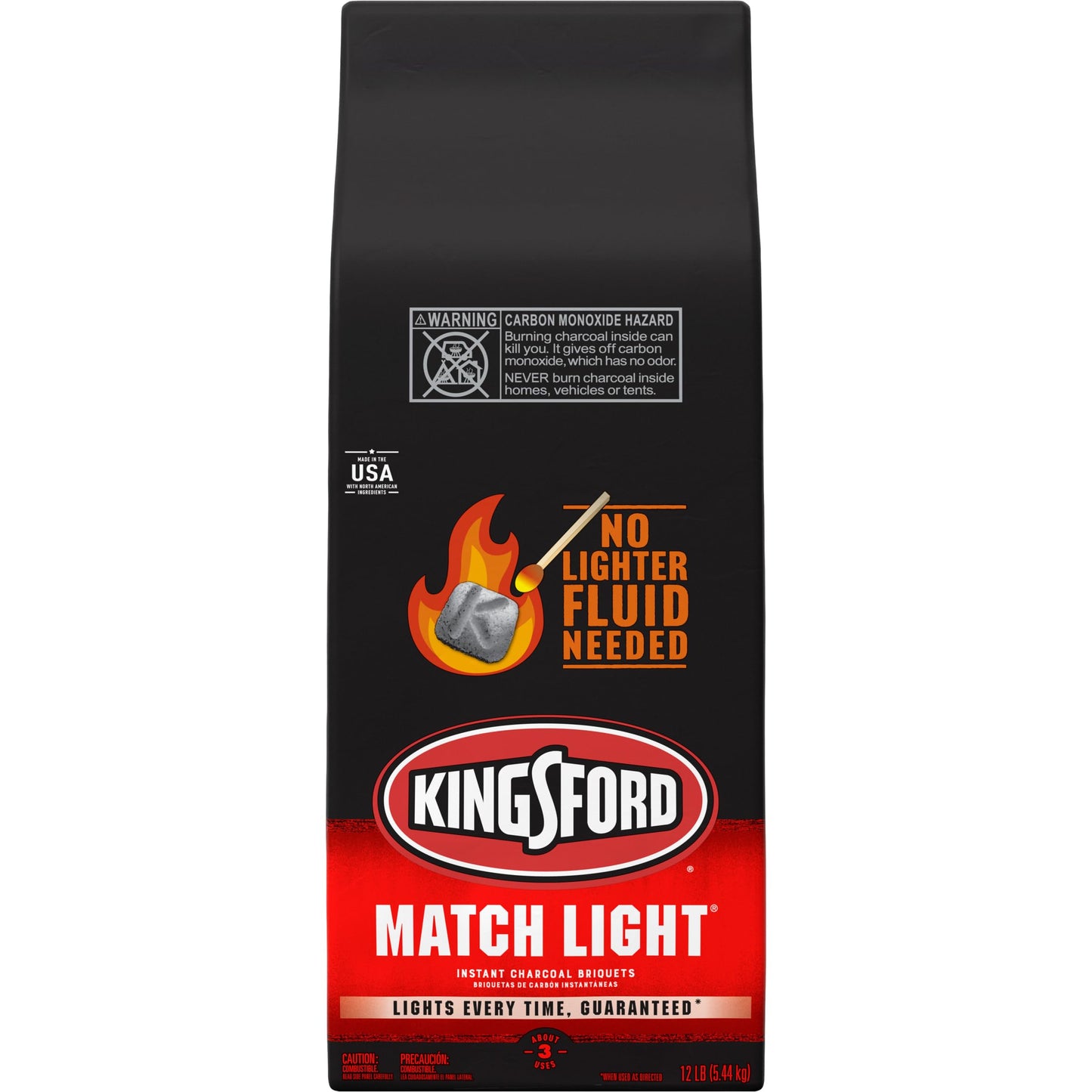 Kingsford Match Light Instant Charcoal Briquettes, BBQ Charcoal for Grilling, Ready in 10 Minutes, No Lighter Fluid or Starter Needed, 12 lbs