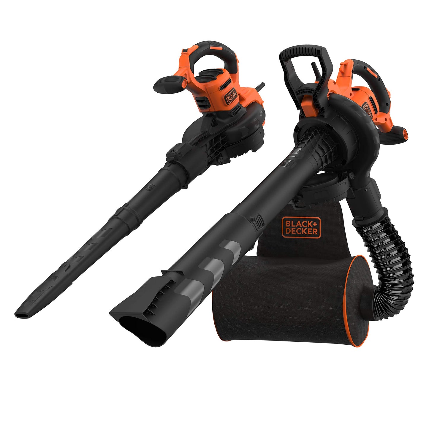 Black+Decker 3-in-1 Electric Leaf Vac & Leaf Blower (3000 Watt, with Shredder, 72L Collection Bag Backpack-High Blow Speed & Adjustable Suction Power for Patios, Paths, Driveways) BEBLV300