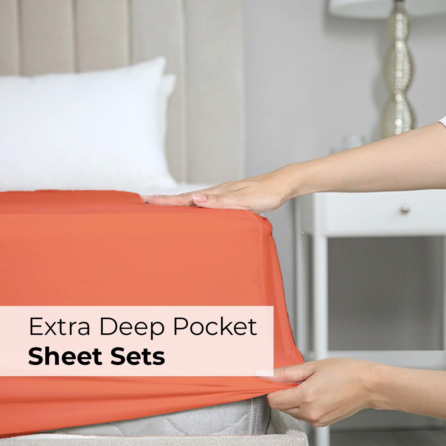 Extra Deep Twin XL Sheet Set - 4 Piece Breathable & Cooling Sheets - Hotel Luxury Bed Sheets Set - Easy & Secure Fit - Soft, Wrinkle Free & Comfy Sheets Set - Coral Sheet Set with Extra Deep Pockets