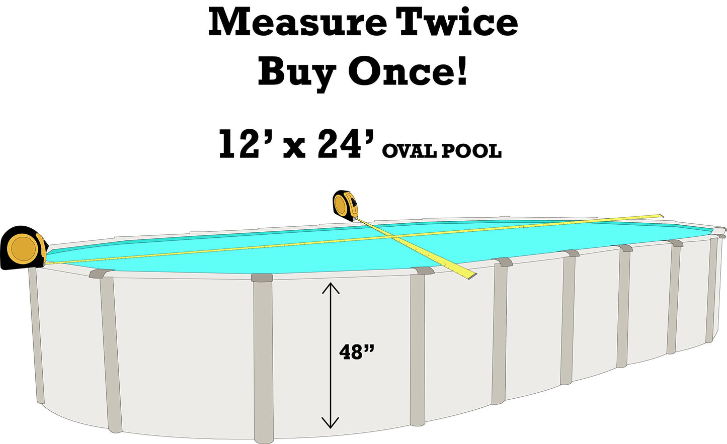 SmartLine Laguna 12-Foot-by-24-Foot Oval Pool Liner | UniBead Style | 48-Inch Wall Height | 25 Gauge Virgin Vinyl | Designed for Steel Sided Above-Ground Swimming Pools | Universal Gasket Kit Included