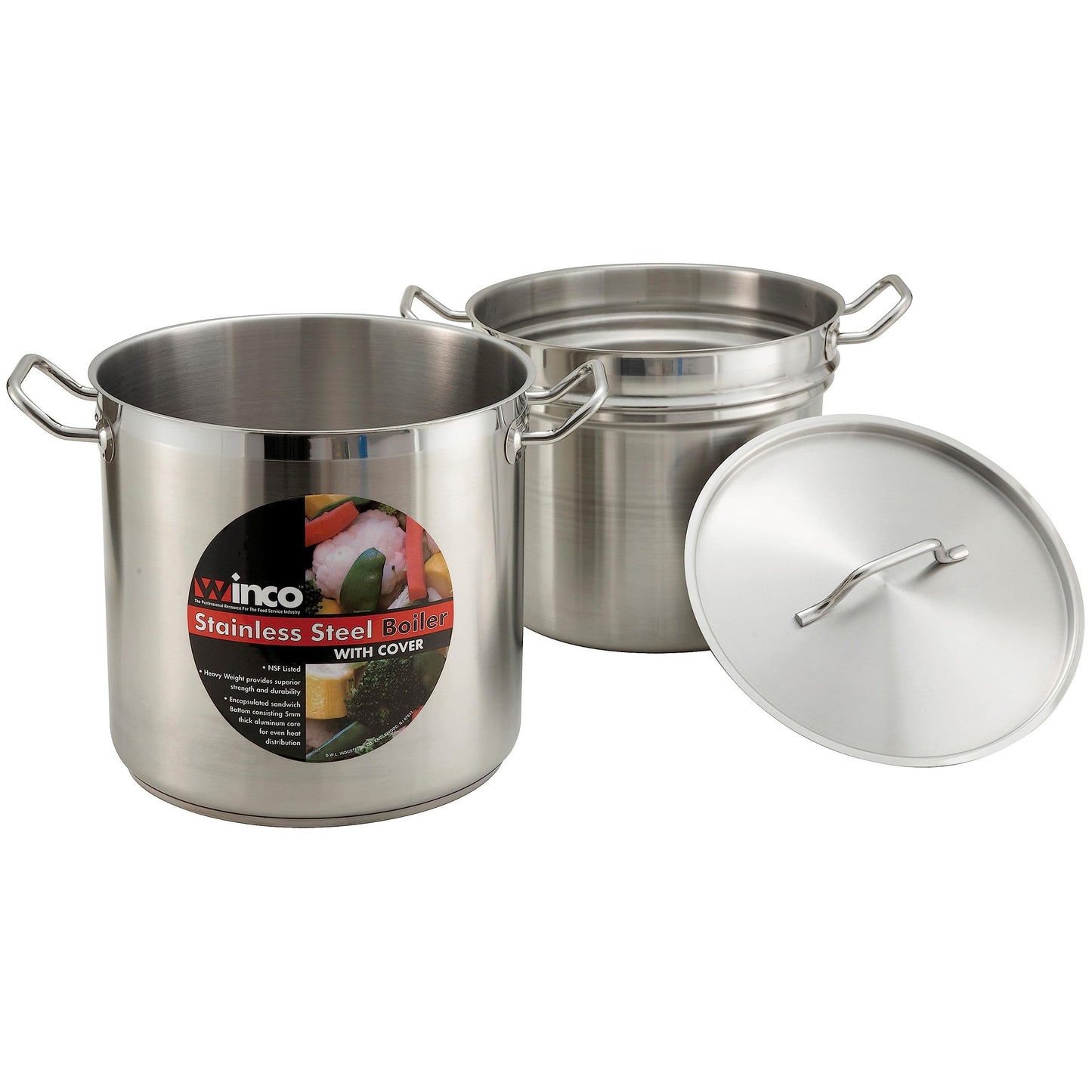 Winware Stainless 8 Quart Double Boiler with Cover