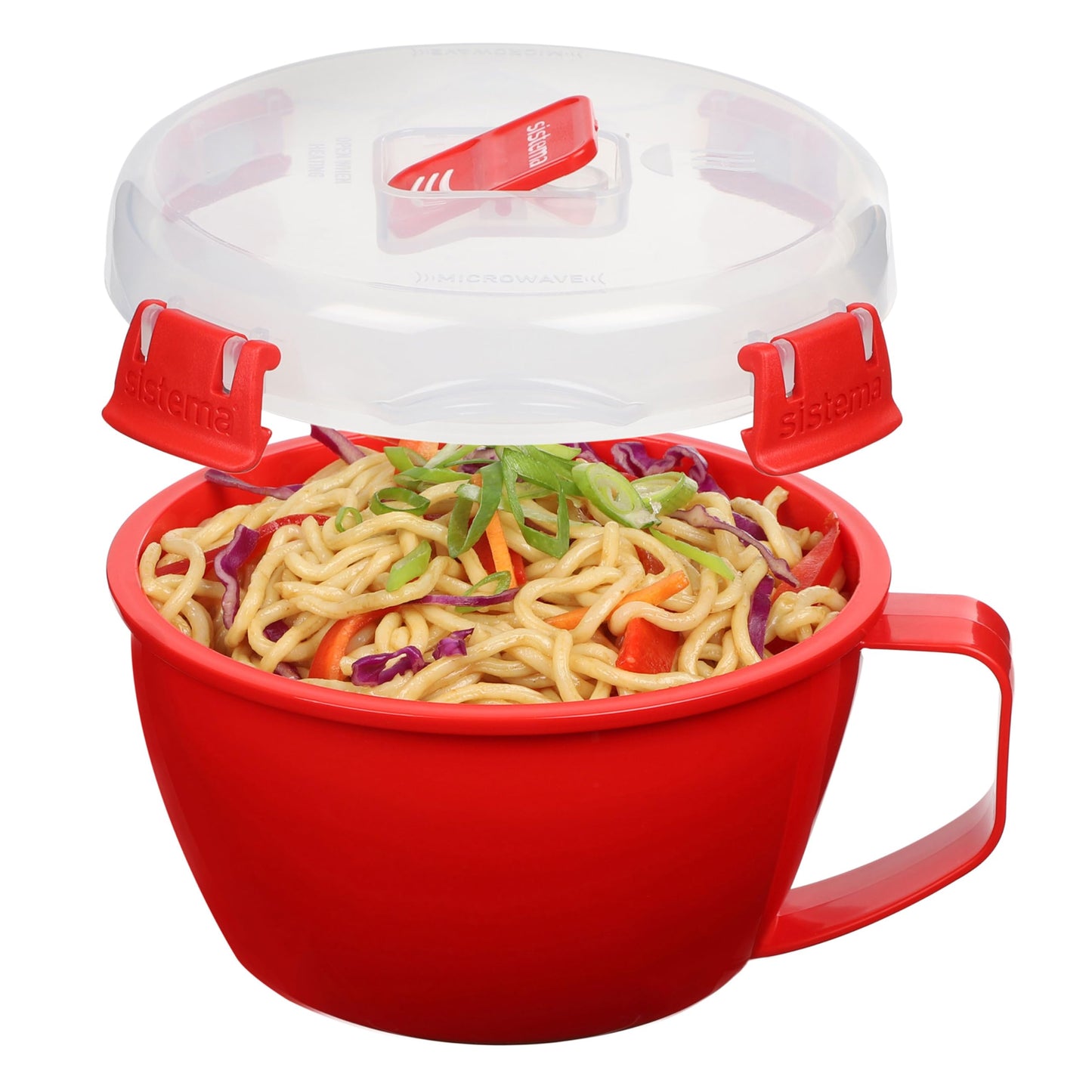 Sistema 1109ZS Microwave Collection Noodle Bowl, 1 Count (Pack of 1), Red