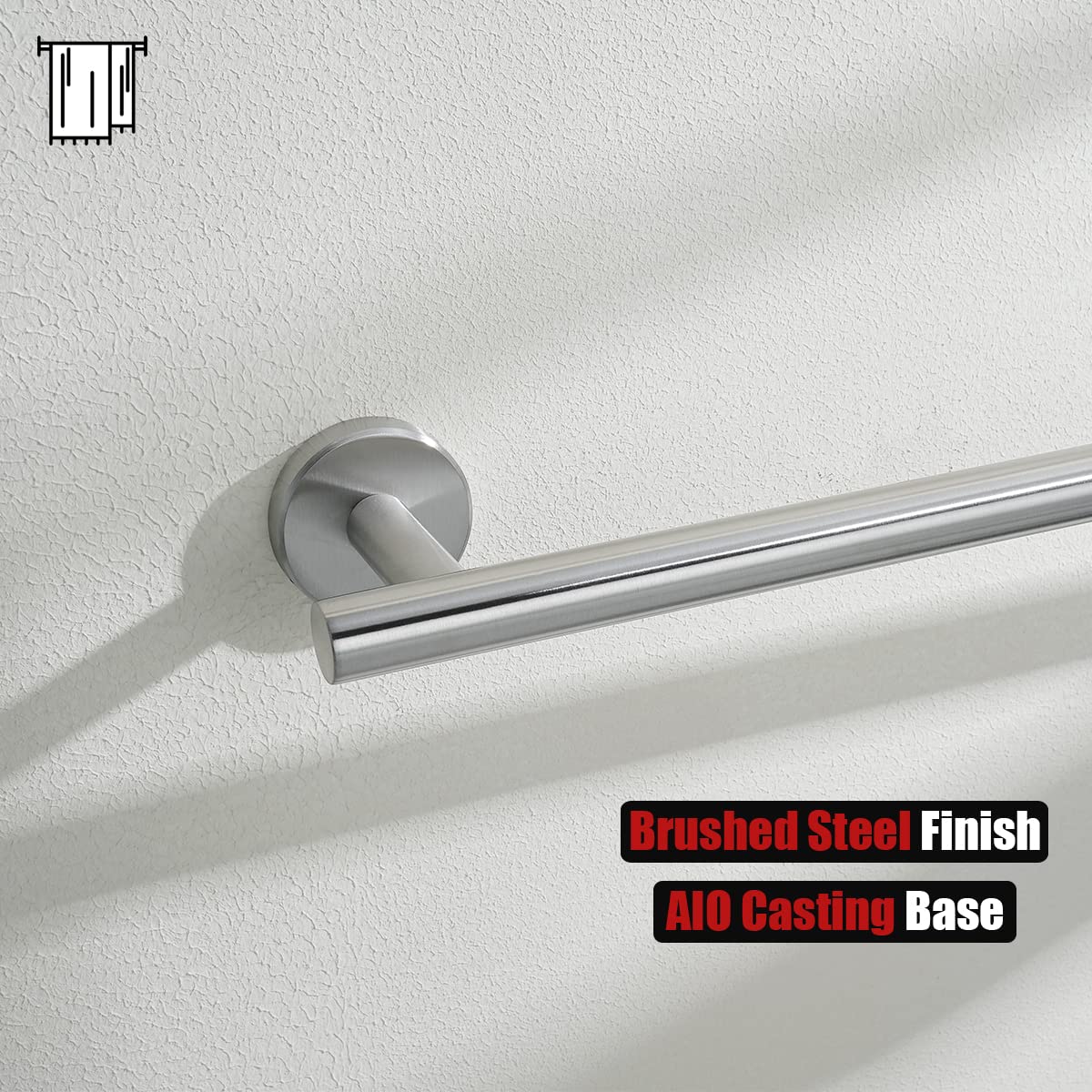 JQK Bath Towel Bar, 18 Inch 304 Stainless Steel Thicken 0.8mm Towel Rack Bathroom, Towel Holder Brushed Finished Wall Mount, Total Length 20.47 Inch TB110L18-BN