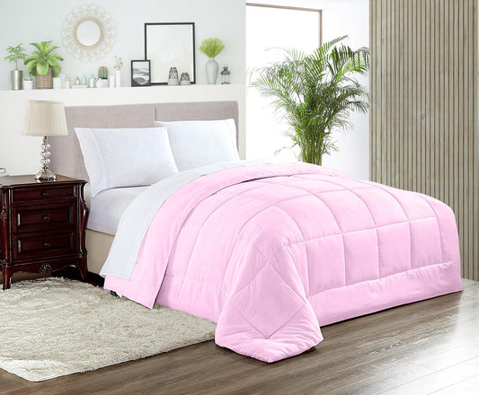 Full XL Quilt Down Alternative Comforter - Lightweight Microfiber Full XL - All Season Warmth -Breathable Premium Extra Long Microfiber Duvet Cover Insert - (Full XL, Pink)