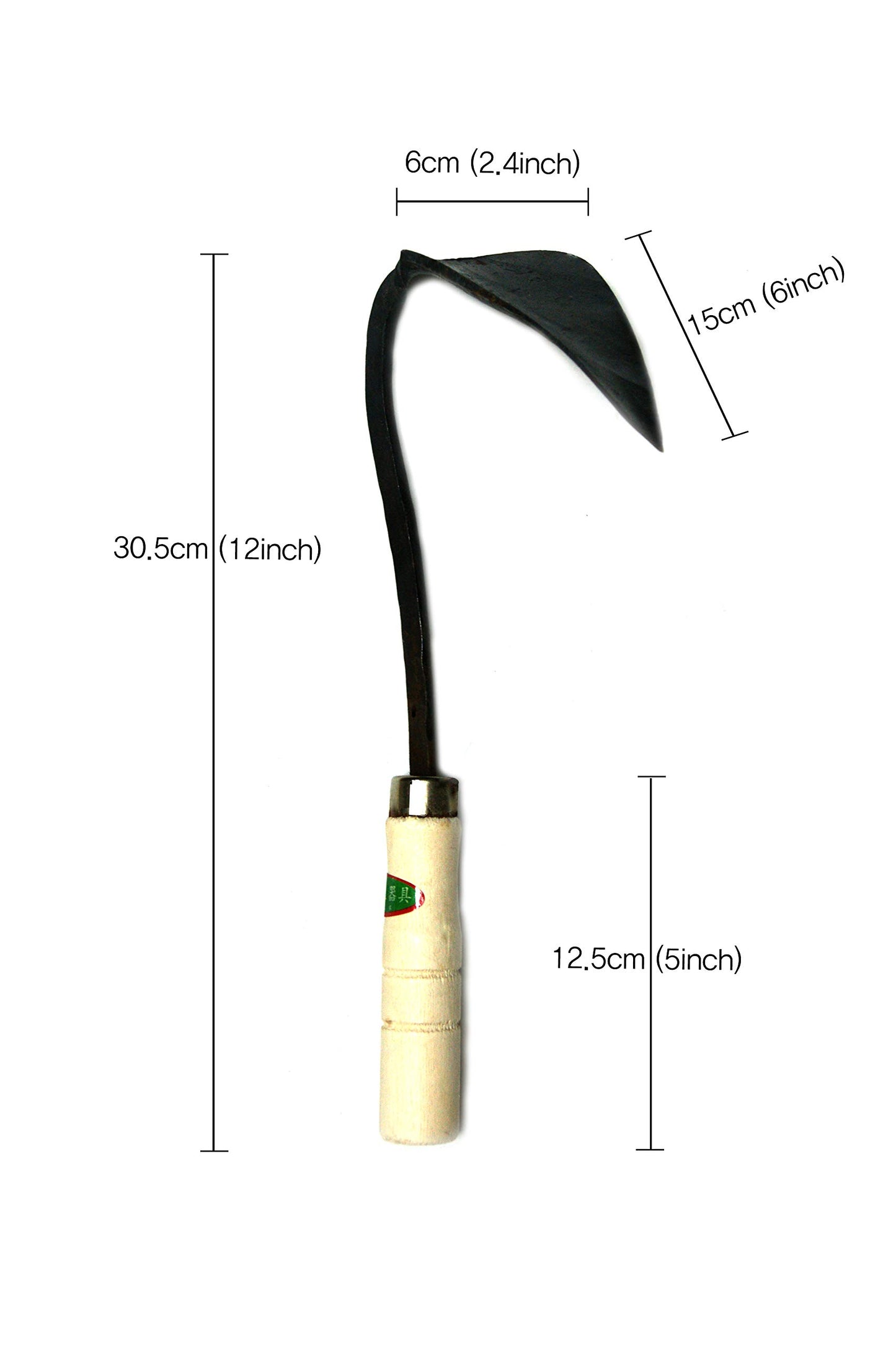 JGI HOMI 2 - Hoe Garden Tool for Weeding, Gardening, harvesting, and Planting, Korean Homi Hand Plow, Durable, Sharp, and Ergonomic