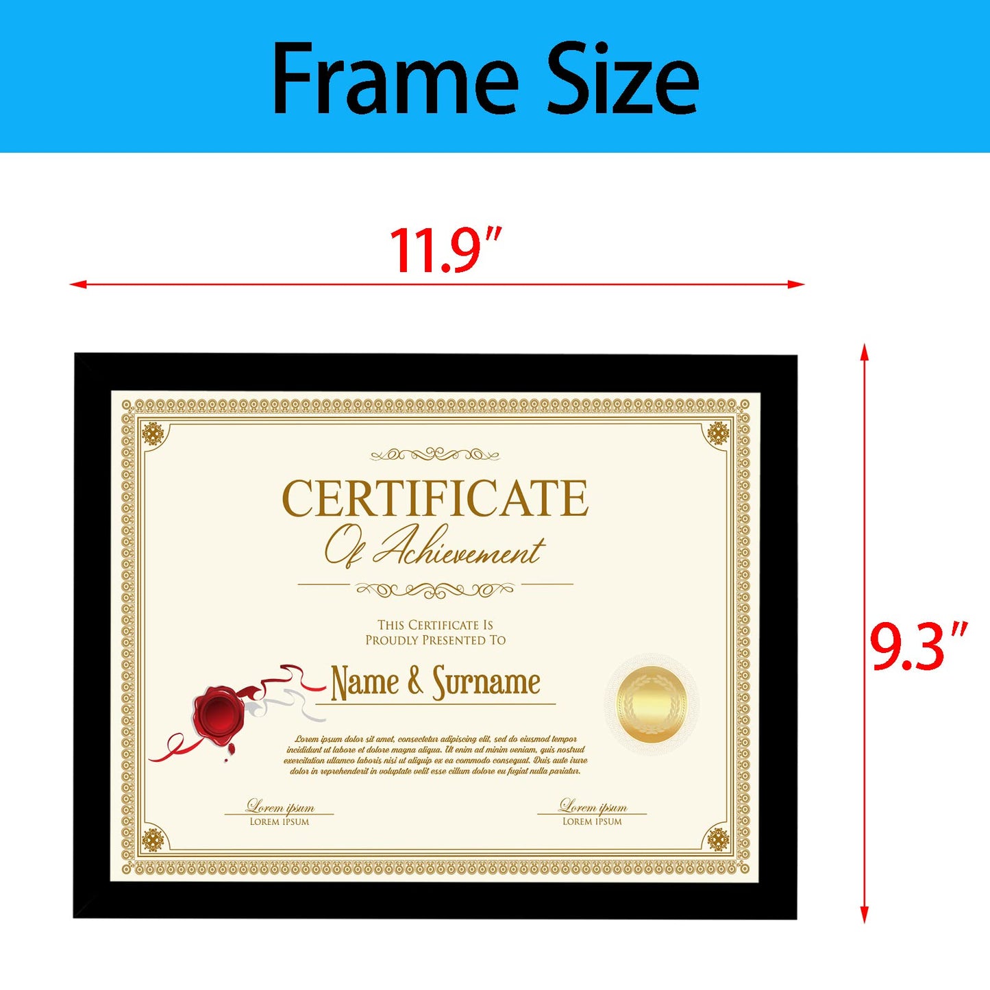 Tasybox 8.5x11 Document Frame Certificate Diploma Frame with High Definition Glass, 5 Pack Picture Frames for Wall and Tabletop, Black