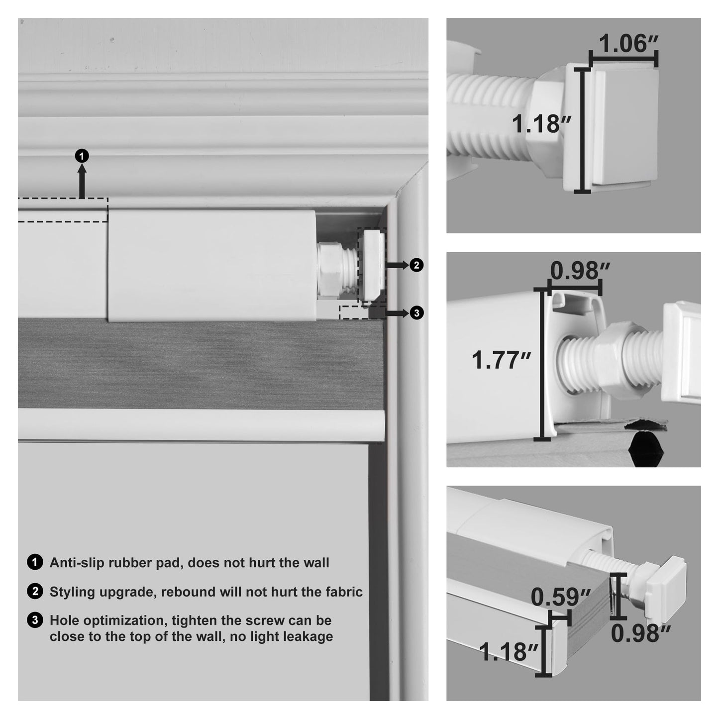 Boolegon No Drill Blinds for Windows Blackout Cellular Shades Cordless No Tools Honeycomb Pull Down Blinds Easy Install No Screws Cellular Blinds for Door, Home, White