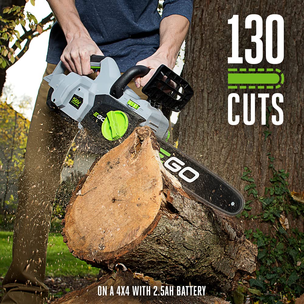 EGO Power+ CS1401 14-Inch 56-Volt Lithium-Ion Cordless Chain Saw 2.5Ah Battery and Charger Included, Black