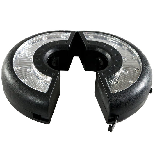 Sunnydaze 24-LED Umbrella Lights 2-Panel Cordless Light Ring for Patio Umbrellas - Battery Operated - Black